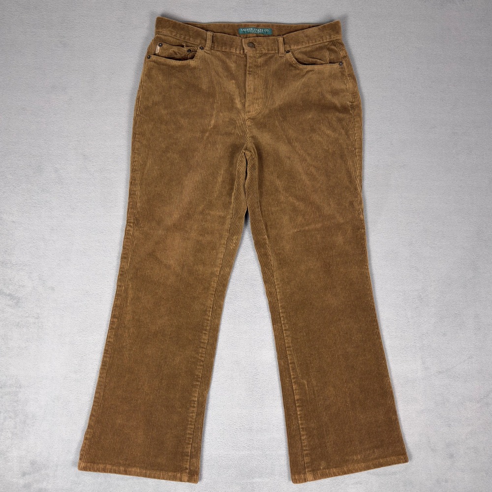 Lauren Ralph Lauren Jeans Co Brown Corduroy Pants Womens 10P Petite Stretch